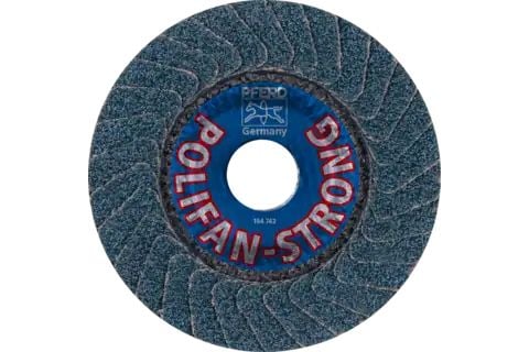 PFERD POLIFAN flap discs zirconia alumina Z SGP STRONG STEEL, 11,5 cm, 10 stykker