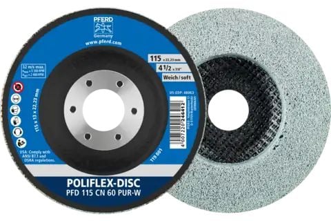 PFERD Poliflex discs, 11,5 cm, 5 stykker
