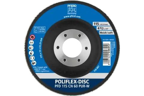 PFERD Poliflex discs, 11,5 cm, 5 stykker