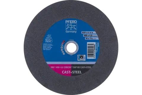 PFERD 100 T 400-4,8 ZIRKON T SGP HD CAST+STEEL/40,0 66323235 Leikkuukiekko suora 400 mm 40 mm 10 kpl Karkaistu teräs, valurauta, teräs