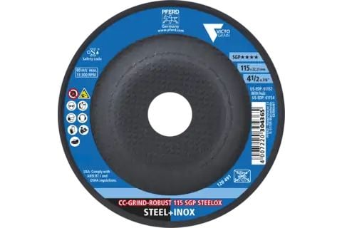 PFERD CC-GRIND ROBUST SGP STEELOX, 11,5 cm, 10 stykker