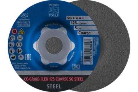 PFERD CC-GRIND grinding discs FLEX SG STEEL, 12,5 cm, 10 stykker