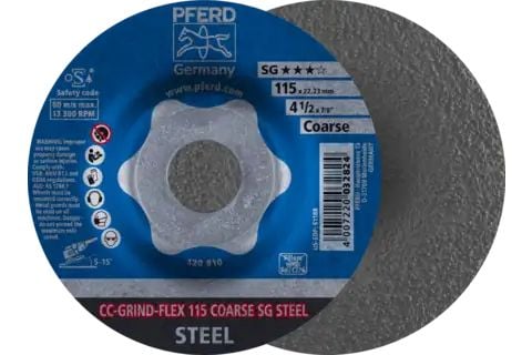 PFERD CC-GRIND grinding discs FLEX SG STEEL, 11,5 cm, 10 stykker