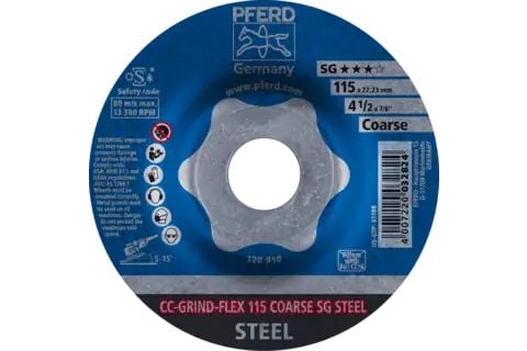 PFERD CC-GRIND grinding discs FLEX SG STEEL, 11,5 cm, 10 stykker