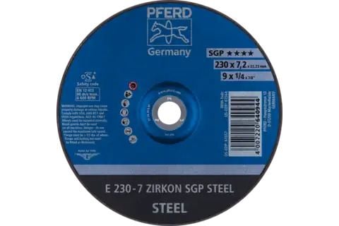 PFERD E 230-7 ZIRKON SGP STÅL, Metall, 6600 o/min, 23 cm, 7,2 mm, 10 stk.