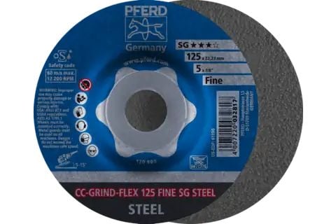 PFERD CC-GRIND grinding discs FLEX SG STEEL, 12,5 cm, 10 stykker