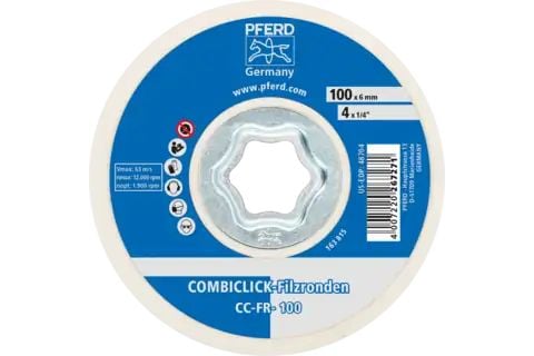 PFERD COMBICLICK felt discs, 10 cm, 5 kpl