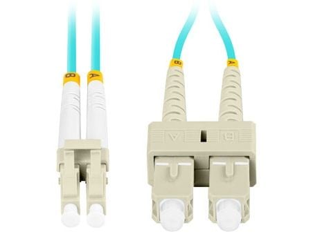 Lanberg - Koblingskabel - LC/UPC-multimodus (hann) til SC/UPC-multimodus (hann) - 2 m - 3 mm - fiberoptisk - dupleks - 50 / 125 mikroner - OM3 - ha...