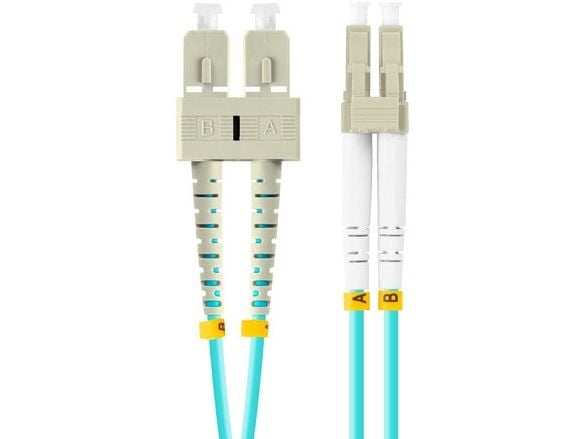 Lanberg - Koblingskabel - LC/UPC-multimodus (hann) til SC/UPC-multimodus (hann) - 2 m - 3 mm - fiberoptisk - dupleks - 50 / 125 mikroner - OM3 - ha...