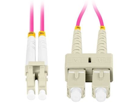 Lanberg - Koblingskabel - LC/UPC-multimodus (hann) til SC/UPC-multimodus (hann) - 2 m - 3 mm - fiberoptisk - dupleks - 50 / 125 mikroner - OM4 - ha...