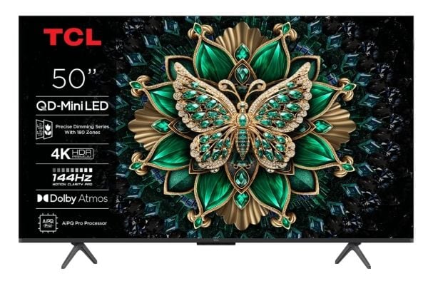 TCL 50Q6C, 127 cm (50"), 3840 x 2160 pikseliä, LCD, Älytelevisio, Wi-Fi, Metallinen