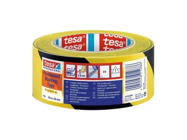 tesa PREMIUM 04169-00063-93 Gulvmarkeringstape tesa® Professional Sort/gul (L x B) 33 m x 50 mm 1 stk 1 stk