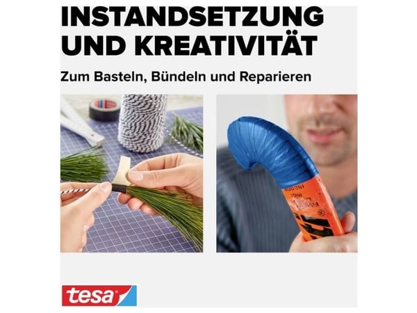 Tesa extra Power Perfect - Tekstiltape - 38 mm x 2.75 m - blå