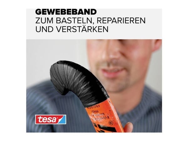 TESA 56339-02, 25 m, Sort, Stoff, Fotoark kartong, Papir, Sterk, 1,9 cm