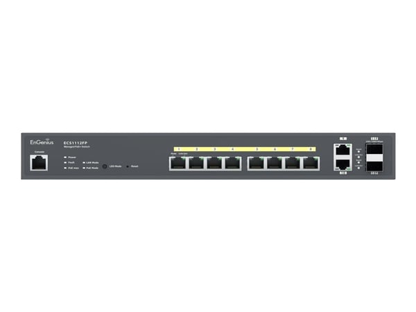 EnGenius ECS1112FP, Hallittu, L2+, Gigabit Ethernet (10/100/1000), Täysin kaksipuolinen, Power over Ethernet -tuki, Telineasennus