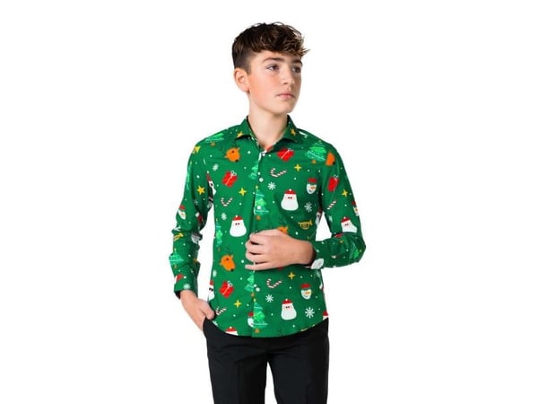 Grøn juleskjorte til teens