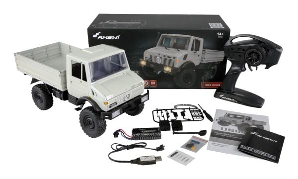Amewi Mercedes-Benz Unimog Basic 4WD vaaleanharmaa RTR 1 12 (22631)