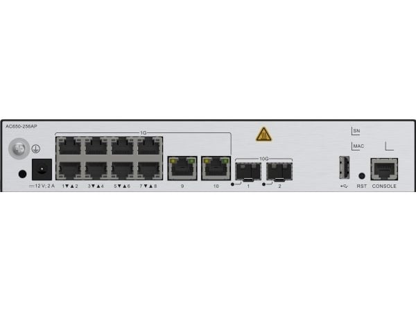 Huawei NetEngine AC650-256AP - Ruter 10-porters svitsj - 10GbE - WAN-porter: 2 - rackmonterbar, veggmonterbar