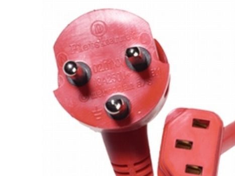 Mercodan Hospital - Virtajohto - DE3-13P (sairaalakäyttöön) verkkovirtaan IEC 60320 C13 - AC 250 V - 4,5 m - punainen - punainen