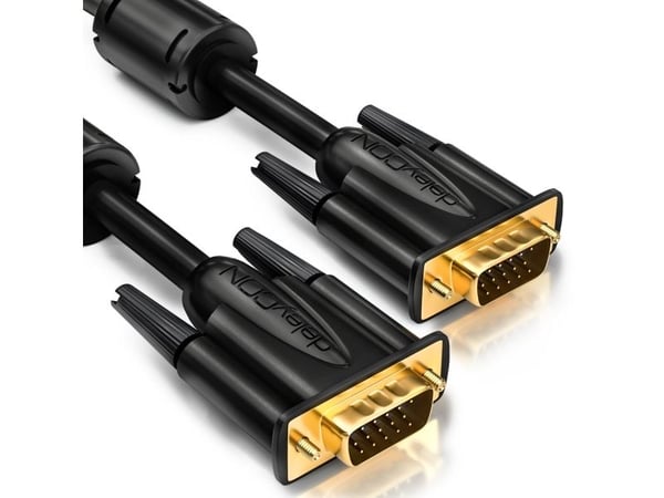 deleyCON MK1752, 1,5 m, VGA (D-Sub), VGA (D-Sub), Hankjønn, Hankjønn, Sort