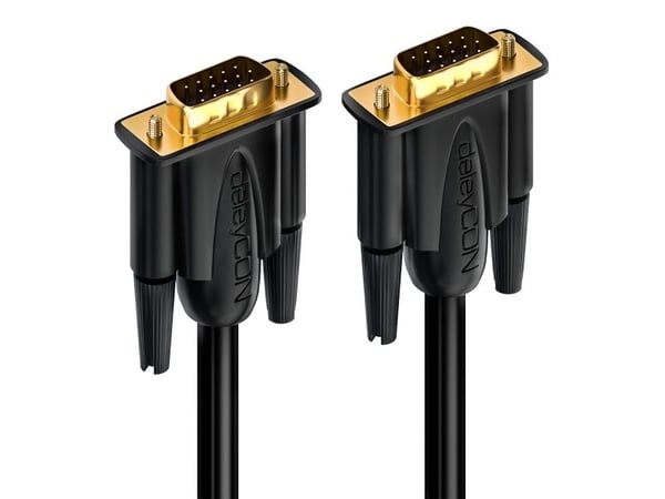 deleyCON MK1752, 1,5 m, VGA (D-Sub), VGA (D-Sub), Hankjønn, Hankjønn, Sort