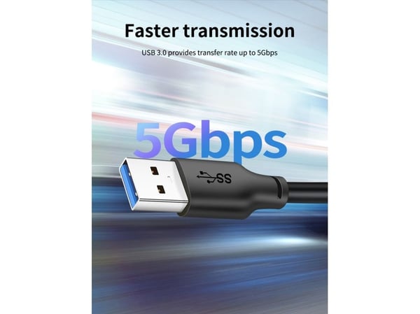 Cabletime CT-C160-U33-CMAMN-B2, 2 m, USB C, USB A, USB 3.2 Gen 1 (3.1 Gen 1), 5 Gbit/sek, Sort