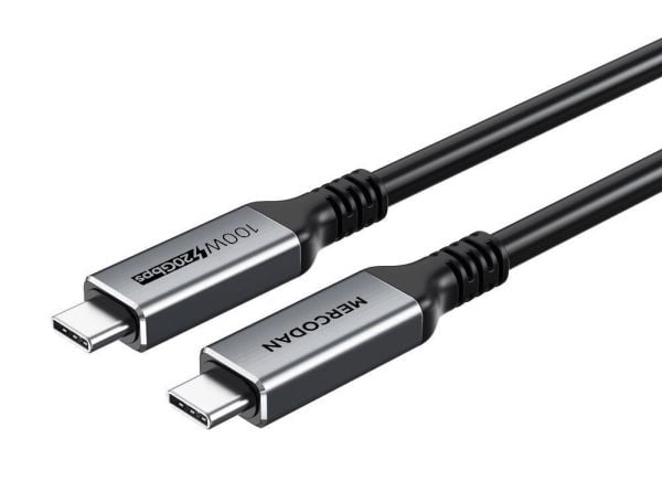 Mercodan USB-C kabel 3,0m, USB 3.2 Gen 2, 20Gbps, 100W PD, 4K@60Hz, TPE kappe, Space Grey, 3 m, USB C, USB C, USB 3.2 Gen 2 (3.1 Gen 2), 20 Gbit/s,...