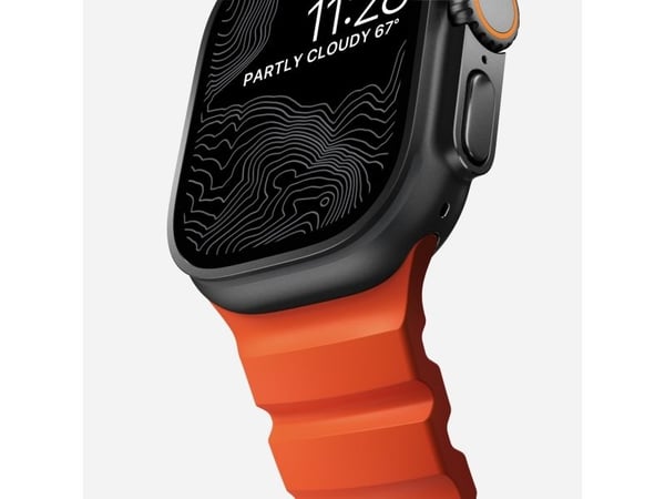 Nomad Rocky Point Band, Band, Smartklokke, Svart, Apple, Ultra / 46mm, Lær, Titan