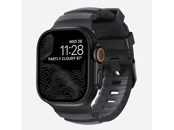Nomad Rocky Point Band, Band, Smartklokke, Svart, Apple, Ultra / 46mm, Lær, Titan