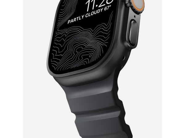 Nomad Rocky Point Band, Band, Smartklokke, Svart, Apple, Ultra / 46mm, Lær, Titan