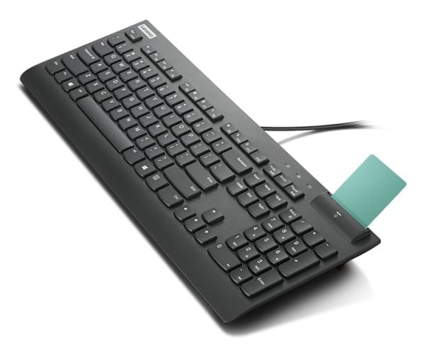 Lenovo Smartcard II - Tastatur - USB - QWERTY - Nordisk - svart - brun boks