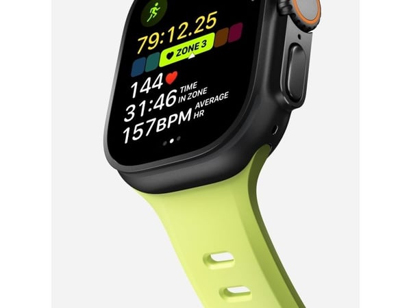 Nomad Tempo Band, Band, Smartklokke, Lysegrønn, Apple, 49mm / Ultra, Gummi