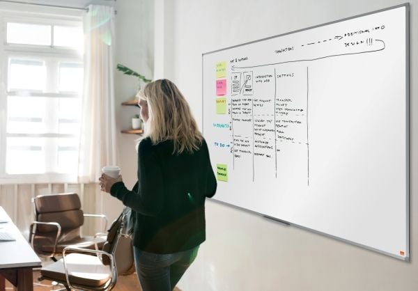 Nobo Essence Emalj Magnetisk Whiteboardtavla 900x600mm, 900 x 600 mm, Emalj, Fast, Magnetisk