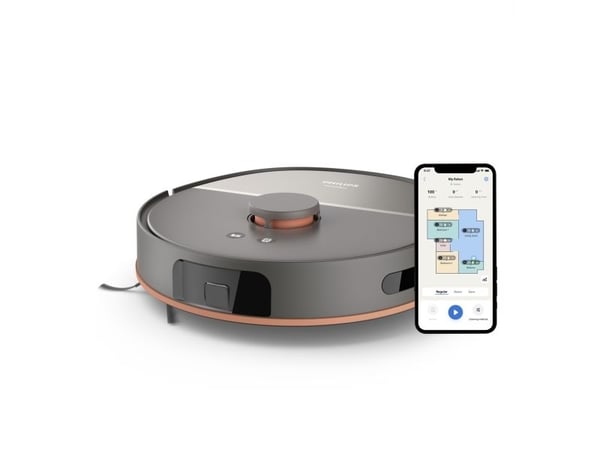 Philips HomeRun 5000 Series robotdamms. & mopp, Dammpåse, Akrylnitrilbutadienstyren (ABS), 0,26 l, Laddning, 66 dB, 3 l