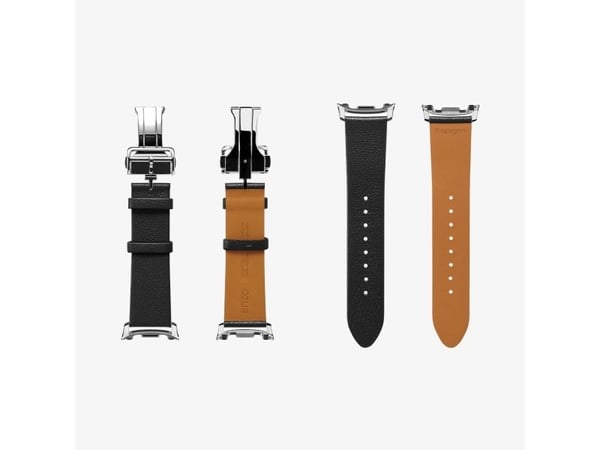 Spigen Enzo, Band, Smartklokke, Svart, Samsung, Watch 8 (40/44 mm)/Watch 8 Classic (46mm), Ekte lær