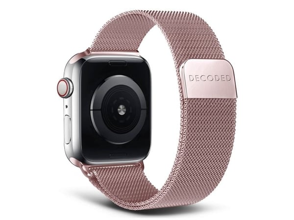 Decoded Traction Strap, Strop / Belte, Smartklokke, Rosegull, Apple, Apple Watch 44mm / 45mm / 46mm / 49mm, Rustfritt stål