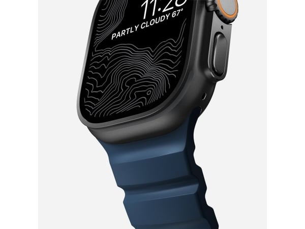 Nomad Rocky Point Band, Band, Smartklokke, Svart, Apple, Ultra / 46mm, Lær, Titan