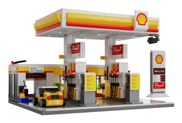 Jamara CaDA Shell Gas Station with Shop and Car Wash, Byggesett, 14 år, 1309 stykker, 2,61 kg