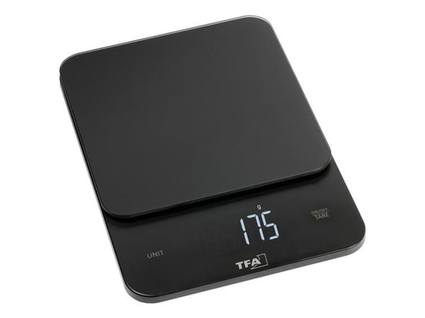 TFA-Dostmann 50.2008.01, Elektronisk köksvåg, 5 kg, 1 g, Svart, Plast, Glas