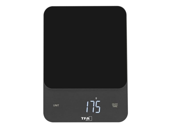 TFA-Dostmann 50.2008.01, Elektronisk kjøkkenvekt, 5 kg, 1 g, Sort, Plast, Glass