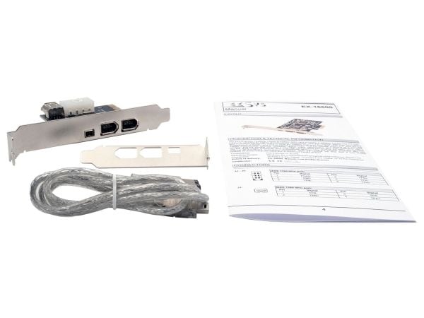 EXSYS GmbH PCI-Express FireWire 1394a-kort med 3+1 portar (via) (EX-16600)