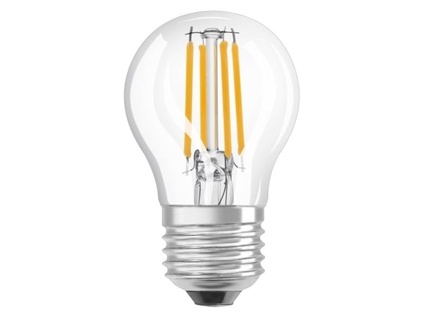 OSRAM LED SUPERSTAR + - LED-filamentlyspære - form: P40 - klar finish - E27 - 4.8 W (ekvivalent 40 W) - klasse D - varmt hvitt lys - 2700 K