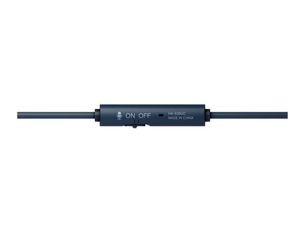 JVC HAS33UC, Koblet med ledninger (ikke trådløs), 20 - 20000 Hz, Samtaler/musikk, 122 g, Hodesett, Svart, Blå