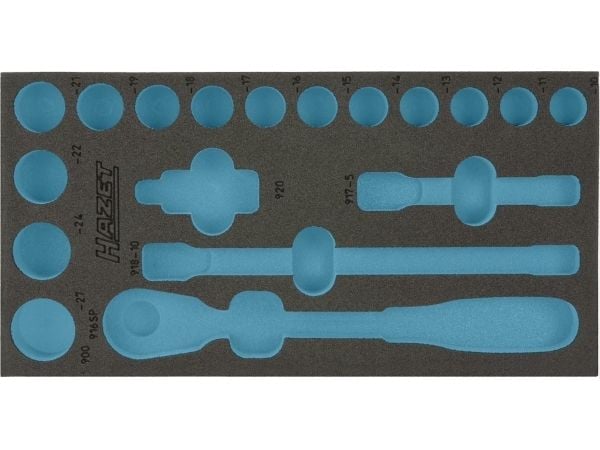 HAZET 163-191L Schaumstoffeinlage L x B 342 mm 172, Skuffeseksjon, Blå, Grå, Skum, Tyskland, 172 mm, 342 mm