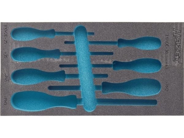 HAZET 163-229L, Vetolaatikkoyksikkö, Sininen, Harmaa, Vaahto, Saksa, 172 mm, 342 mm