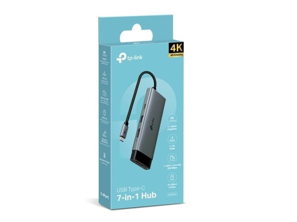 TP-Link UH7021C, USB Type-C, HDMI, USB 2.0, USB 3.2 Gen 1 (3.1 Gen 1) Type-A, USB Type-C, MicroSD (TransFlash), SD, 5000 Mbit/s, 60 hz, 3840 x 2160