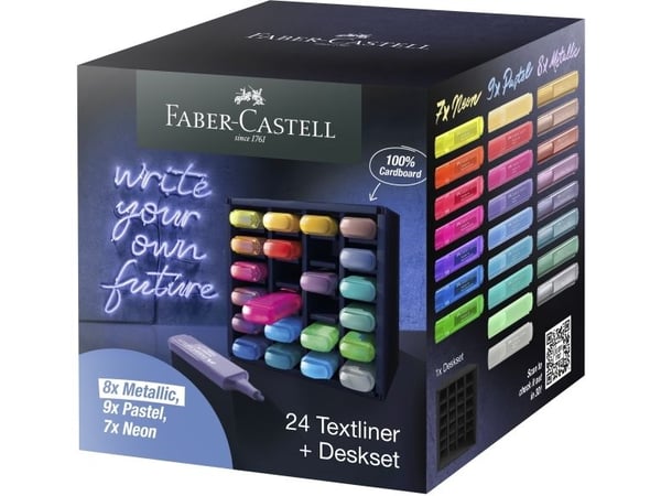 Faber-Castell - Markeringspenn - permanent - assorterte farger - vannbasert blekk - 1-5 mm (en pakke 24)