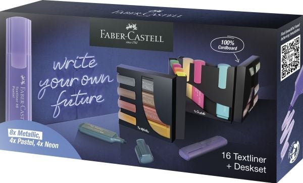Faber-Castell - Markeringspenn - permanent - assorterte farger - vannbasert blekk - 1-5 mm (en pakke 16)