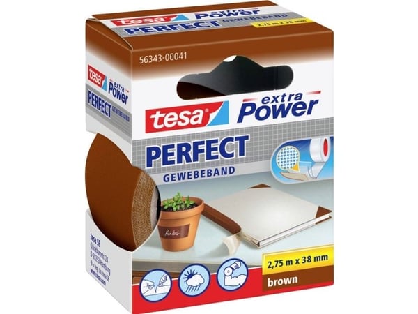 TESA PERFECT 56343-00041-03 Tekstiltape tesa® extra Power Brun (L x B) 2.75 m x 38 mm 1 stk