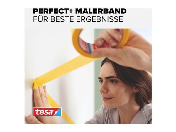 tesa Perfect+ 56539-00000-00 maleravdekkningstape gul (L x B) 100 m x 30 mm 2 stk (56539-00000-00)
